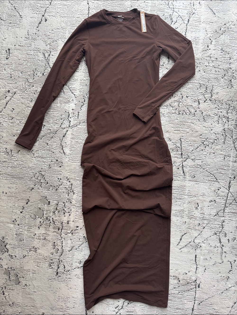 SKIMS Long Sleeve Brown Maxi Dress